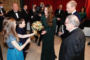 Le prince William et Kate Middleton au Royal Albert Hall à Londres le 18 novembre 2021