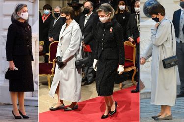 Les looks des princesses Caroline de Hanovre et Stéphanie de Monaco lors de la Fête nationale monégasque, le 19 novembre 2021