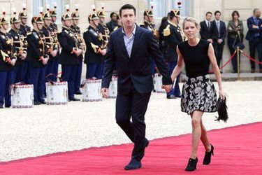 Tiphaine Auzière et son compagnon Antoine au Palais de l&#039;Elysée le 14 mai 2017 pour la cérémonie d&#039;investiture du président Emmanuel Macron.