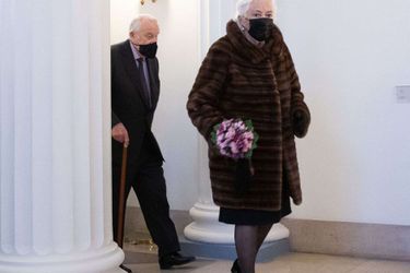 L'ex-reine Paola et l'ex-roi des Belges Albert II à Bruxelles, le 15 novembre 2021