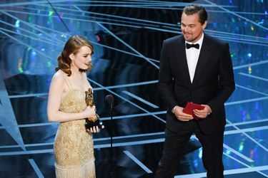 Emma Stone et Leonardo DiCaprio en 2017.