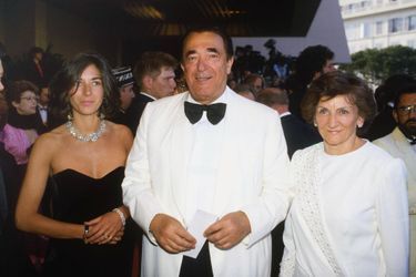 Ghislaine, Robert et Elizabeth Maxwell à Cannes en 1987.