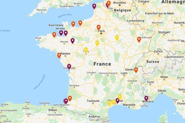 La carte de France des villes qui imposent le port du masque.