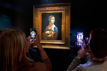 « La dame à l’hermine » de Léonard de Vinci exposé au musée Czartoryski.