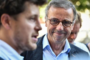 Le secrétaire national d&#039;EELV, Julien Bayou, avec le mair de Bordeaux récemment élu, Pierre Hurmic.