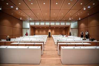La salle d'audience dans laquelle doit se dérouler, du 2 septembre au 10 novembre 2020, le procès des attentats de janvier 2015 à Paris.