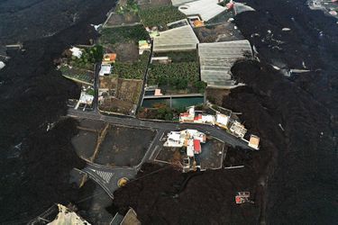 Les ravages du volcan Cumbre Vieja, sur l&#039;île espagnole de La Palma, aux Canaries.