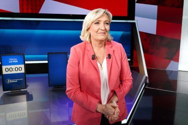 Marine Le Pen lors d'un débat en vue des élections européennes sur France 2, le 22 mai 2019.