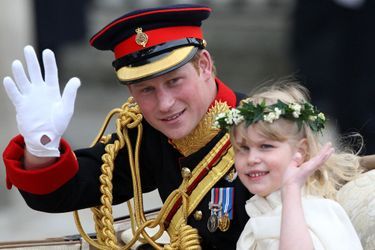 Lady Louise Windsor avec son cousin le prince Harry, le 29 avril 2011