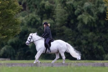 Lady Louise Windsor à cheval à Windsor, le 23 octobre 2021