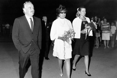 La princesse Grace et le prince Rainier III de Monaco avec Joséphine Baker à Monaco en août 1969