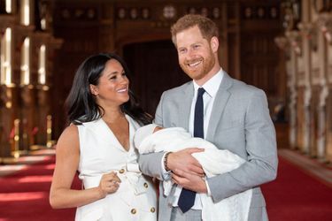 Meghan Markle, Harry de Sussex et leur fils Archie en mai 2019.