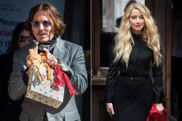 Johnny Depp et Amber Heard à Londres le 28 juillet 2020