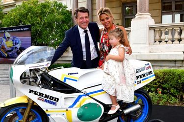 Christian Estrosi, Laura Tenoudji et leur fille Bianca à Nice le 31 juillet 2020
