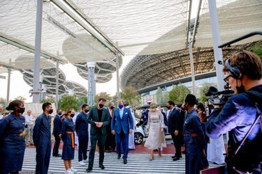La reine Maxima et le roi Willem-Alexander des Pays-Bas à l'Exposition universelle de Dubaï, le 3 novembre 2021