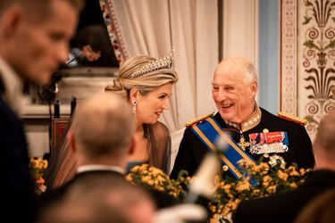 La reine Maxima des Pays-Bas et le roi Harald V de Norvège à Oslo, le 9 novembre 2021