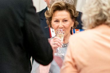 La reine Sonja de Norvège au Palais royal à Oslo, le 28 octobre 2021