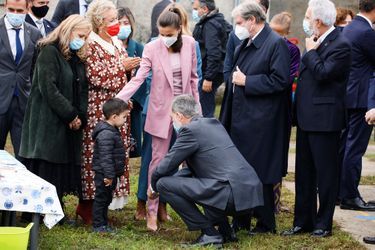 La reine Letizia et le roi Felipe VI d'Espagne à Tui en Galice, le 28 octobre 2021
