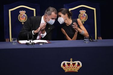 Le roi Felipe VI d'Espagne et la reine Letizia à Oviedo, le 22 octobre 2021