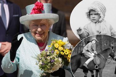 La reine Elizabeth II, le 17 mars 2020. En vignettes, la princesse Elizabeth, enfant et adolescente