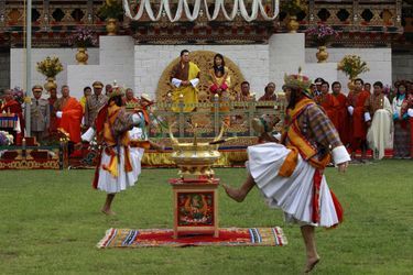 Réception solennelle pour le mariage du roi du Bhoutan Jigme Khesar Namgyel Wangchuck et de Jetsun Pema, à Thimphou le 15 octobre 2011
