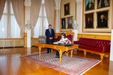 La princesse Ingrid Alexandra de Norvège avec le président du Parlement à Oslo, le 20 janvier 2022