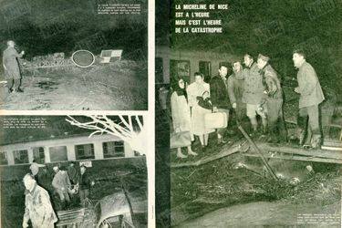 « La micheline de Nice est à l’heure, mais c’est l’heure de la catastrophe : La micheline va entrer en gare. Soudain, plus de rails. Le torrent les a arrachés. Les voyageurs se sont précipités dans les deux voitures de tête. Le rapide Vintimille-Genève est passé il y a quelques minutes. Maintenant les signaux se sont abattus sur la voie retournée comme pour une charrue.  » - Paris Match n°557, 12 décembre 1959.