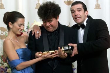 Avec Pedro Almodovar et Antonio Banderas aux Oscars en 2000