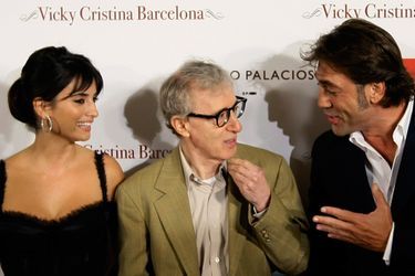 Avec Woody Allen et Javier Bardem lors de la promotion de «Vicky Cristina Barcelona»