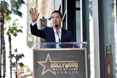 Benedict Cumberbatch lors de l'inauguration de son étoile sur le Walk of Fame à Hollywood, Los Angeles, le 28 février 2022.