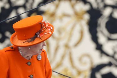 Le chapeau de la reine Elizabeth II à Londres, le 7 octobre 2021
