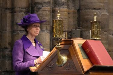 La princesse Anne à l'abbaye de Westminster à Londres, le 12 octobre 2021