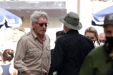 Harrison Ford sur le tournage d&#039;«Indiana Jones» le 7 octobre 2021 en Sicile. 