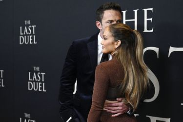 Ben Affleck et Jennifer Lopez à la première du film «The Last Duel» à New York le 9 octobre 2021