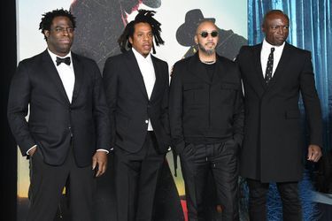 Jeymes Samuel, Jay-Z, Swizz Beatz et Seal à l'avant-première du film «The Harder They Fall» à Los Angeles le 13 octobre 2021