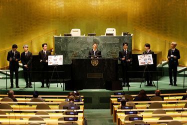 BTS à la tribune de l'ONU lundi.
