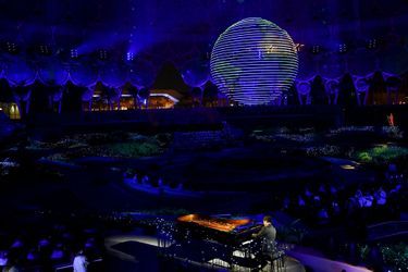 Pendant la cérémonie d'ouverture de l'Expo-2020 de Dubaï, le 30 septembre 2021.