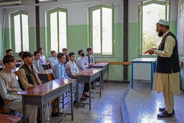 Les garçons sont retournés à l'école. Ici à Kaboul, le 18 septembre 2021.