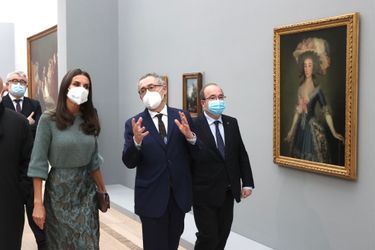 La reine Letizia d'Espagne inaugure l'exposition Goya à la Fondation Beyeler à Bâle, le 8 octobre 2021