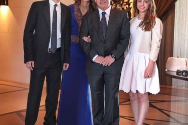 La princesse Iman de Jordanie avec ses parents et son frère aîné, le 21 mai 2014