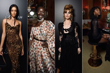 Flora Carter, Mame Anta Wade, Ivy Getty et Emmanuelle Koffi lors de la soirée Kilian Paris en marge de la Fashion Week à Paris le 4 octobre 2021