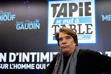 Mars 2014, Bernard Tapie à la conférence de presse pour le lancement de sa web TV, au siège de «La Provence», dont il est actionnaire, à Marseille.