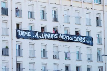Une banderole à Marseille, vendredi.