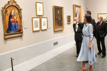 La reine Letizia d'Espagne au Musée du Prado à Madrid, le 13 septembre 2021