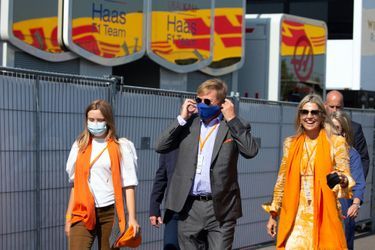 La reine Maxima, le roi Willem-Alexander des Pays-Bas et la princesse Ariane sur le circuit de Zandvoort, le 5 septembre 2021
