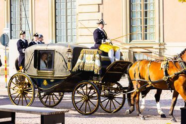 La princesse héritière Victoria de Suède et le prince Daniel en carrosse à Stockholm, le 14 septembre 2021