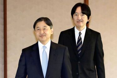 L’empereur Naruhito du Japon suivi de son frère cadet le prince héritier Fumihito d’Akishino, le 9 janvier 2020 