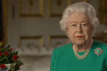 La reine Elizabeth II lors de son allocution du 5 avril. 