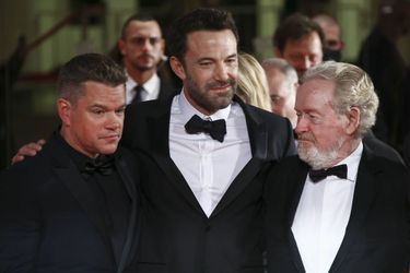 Matt Damon, Ben Affleck et Ridley Scott vendredi soir à la Mostra de Venise.