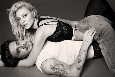 Brooklyn Beckham et sa fiancée Nicola Peltz pose pour la marque Pepe Jeans London.